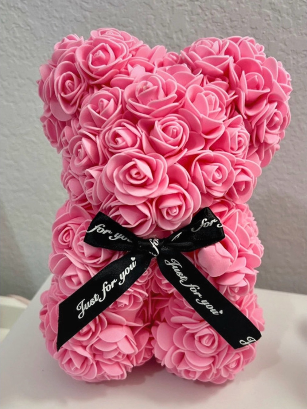Pink Rose Bear with Black 'Just for You' Ribbon - Women Bath & Body